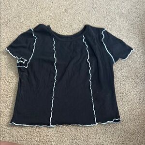 SO Blue Ruched Short Sleeve Crop Top